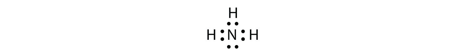 Lewis dot diagram of NH3.