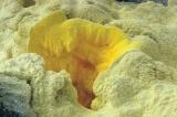 Yellow crystalline sulfur deposit.