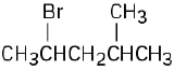 The structure of 2-bromo-4-methylpentane.