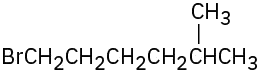 The structure of 1-bromo-5-methylhexane.