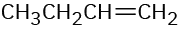 The condensed structural formula reads, C H 3 C H 2 C H double bonded to C H 2.