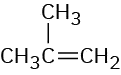 The structure has a 3-carbon chain with a double bond between C 1-C 2. C 2 is further single bonded to a methyl group.