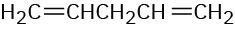 The condensed structural formula reads, H 2 C double bonded to C H C H 2 C H double bonded to C H 2.