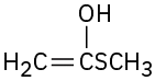 An alkene in which C 1 is bonded to a hydroxyl group on top and methyl sulfide group on the right.