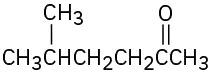 The structure of 5-methyl-2-hexanone in which a methyl group is bonded to C 5 and the carbonyl group is at C 2.