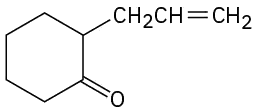 The structure of a cyclohexanone attached at C 2 of the ring to a three-carbon chain, C 1 and C 2 of which are double bonded to each other