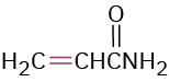 The structure of ethyl propenoate (Michael acceptor) shows a three-carbon chain where the second and third carbon share double bond. An ethoxy group is attached to the first carbonyl carbon.