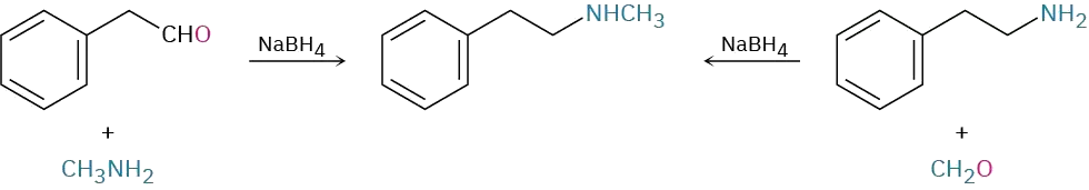 2-Phenylacetaldehyde reacts with methylamine in the presence of sodium borohydride to form N-methyl-2-phenylethanamine. The product is also formed by the reaction of 2-phenylethanamine and formaldehyde with sodium borohydride.