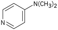 A six-membered ring, one member of which is nitrogen, with alternating single and double bonds. Opposite the nitrogen is the substituent N with two methyl groups.