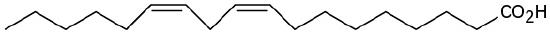 Structure of (9 Z, 12 Z)-9, 12-octadecadienoic acid. C 9 and C 12 are double-bonded with attached groups in Z configuration. C 1 is part of C O O H.