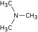 The structure of N,N-dimethylmethanamine in which nitrogen atom is bonded to three methyl groups.