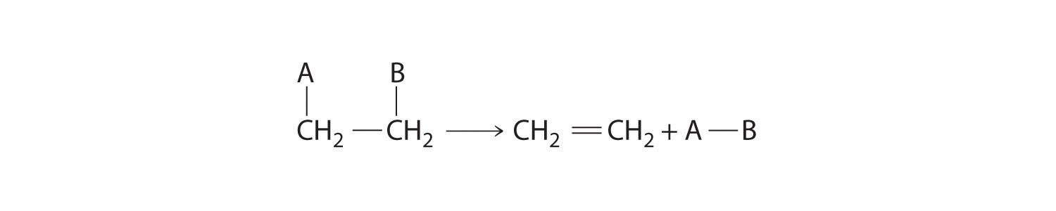 1-"A"-2-"B"ethane forms an "A-B" compound and ethene.