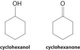 Bond line structures of cyclohexanol and cyclohexanone.