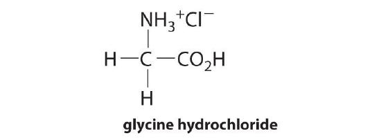 Structure of glycine hydrochloride.