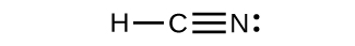 Une structure de Lewis représente un atome d'hydrogène lié individuellement à un atome de carbone qui est triplement lié à un atome d'azote. L'atome d'azote possède également une seule paire d'électrons.