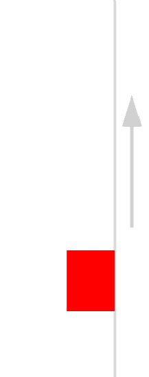 A GIF of an arrow pushing a red box upwards.