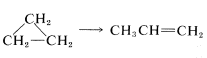 El ciclopropano va a C H 3 C H C H 2 (alqueno en el segundo y tercer carbono).