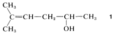 Carbono con dos sustituyentes metilo con doble enlace a C H unido simple a C H 2 unido simple a C H con un sustituyente O H unido simple a C H 3.