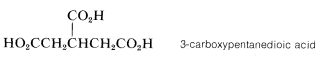 H O C C H 2 C (con sustituyente C O 2 H) H C H 2 C O 2 H. Ácido 3-carboxipentanoideoico marcado.