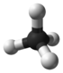 Ball and stick model of methane. 