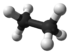 Ball and stick model of ethane. 