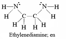 Chemical structure of ethylenediamine.
