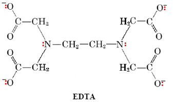 Chemical structure of EDTA