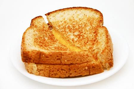 Image of a grilled cheese sandwich. 