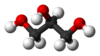 Ball and stick model of glycerol.