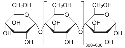 Estructura esquelética de la amilosa.