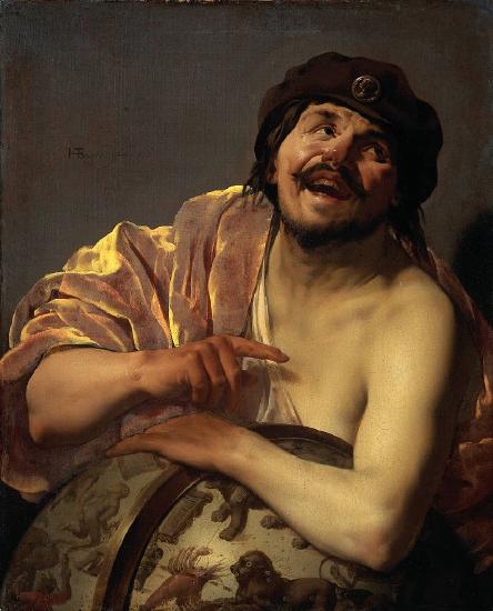 Painting of Democritus laughing