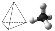 Modelo 3D de estructura tetraédrica de metano