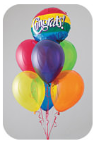 Balloons filled with helium floating.