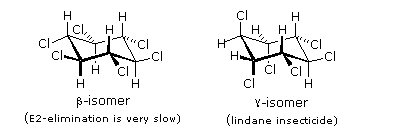 Chair conformers of the beta-isomer and gamma-isomer. 
