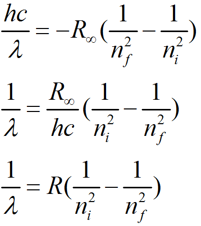 What is the Rydberg equation?