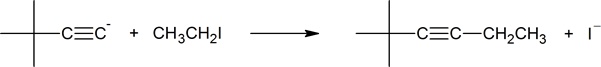 3,3- dimethyl-1-butyne reaction with iodoethane