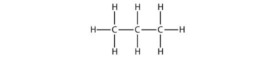structural formula of propane.