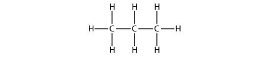 structural formula of propane. 
