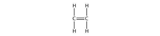 Structural formula of ethylene. 