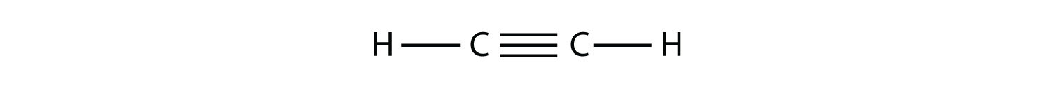 Fórmula estructural del acetileno.