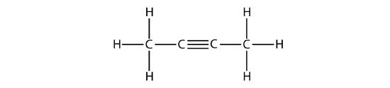 Structural formula of 2 butyne. 
