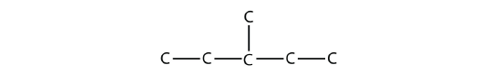 3-methylpentane displayed without any hydrogen atoms.