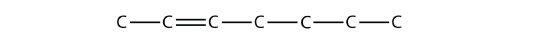 Chuỗi bảy carbon có liên kết đôi giữa nguyên tử cacbon thứ hai và thứ ba từ bên trái.