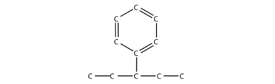 A five carbon chain with a phenyl group on the third carbon.