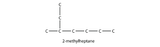 A seven carbon chain with a an ethyl group on the second carbon.