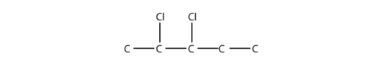 Structure of 2,3-dichloropentane.