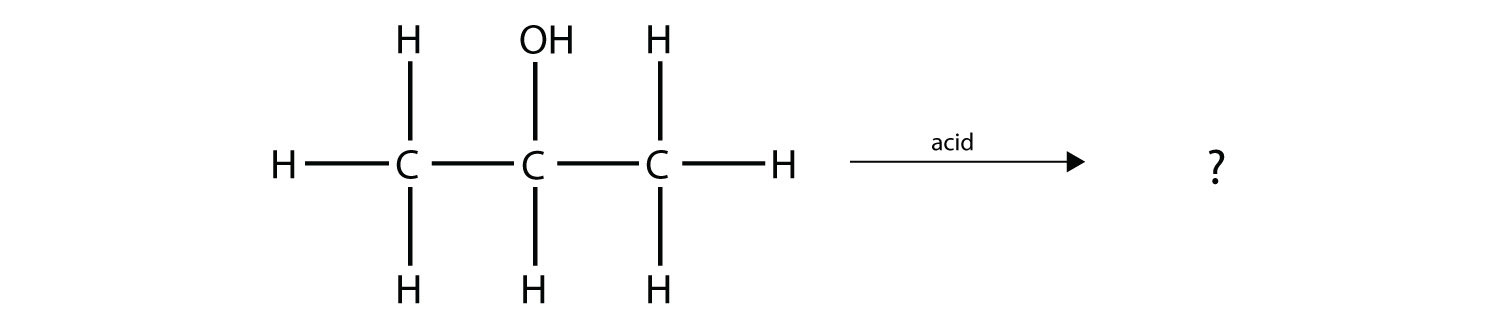 El 2-propanol reacciona con un ácido.