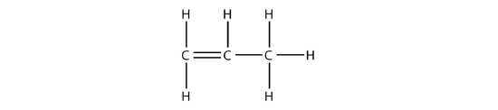 Structure of propene.