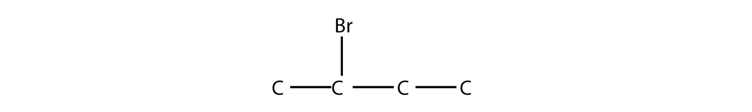 Una cadena de cuatro carbonos con un bromo en el segundo carbono.
