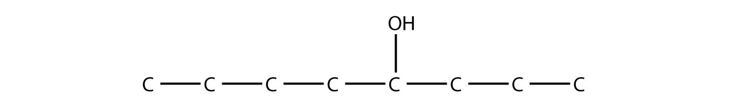 Una cadena de ocho carbonos con un grupo hidroxi en el quinto carbono.